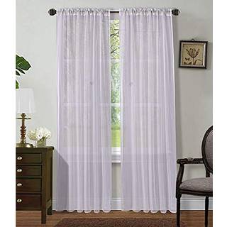 SAPPHIRE HJEM Vindue Sheer Curtain - 2 Paneler Vindue Gardiner Wrod Pocket Voile Sheer Gardiner 63 tommer L?ngde 2 Paneler til sovev?relse Livels
