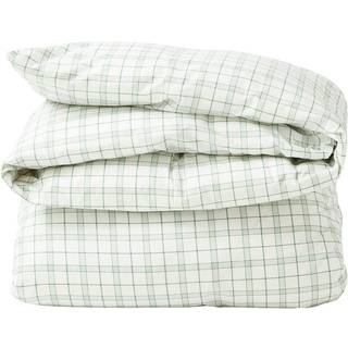 Lexington White/Green Checked Lyocell/Cotton sengetøjssæt 50x60 cm, 220x220 cm