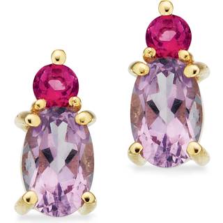 Scrouples øreringe pink topas/ametyst i 8 kt guld