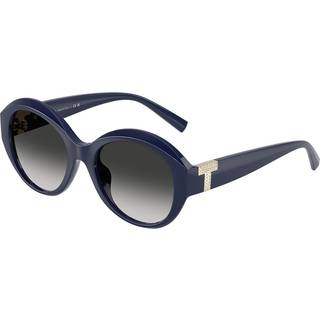 Tiffany Kvinde TF4227BU 83963C Solbriller Injiceret Blå Grå Rund Normal Skygge