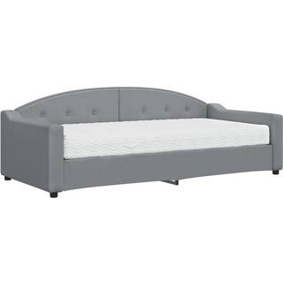 daybed med madras 90x200 cm stof lysegrå