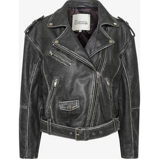 My Essential Wardrobe Mwgilo Leather Jacket Jakker 10703819 Medium Grey Retro Wash (46)