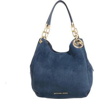 MK Lillie Large Suede Shoulder Bag - Blue - Michael Kors - ONE SIZE