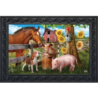 Briarwood Lane Gør venner Summer Doormat Lome Animals Horse Dog Pig Indoor Outdoor 30 """" X 18 """"