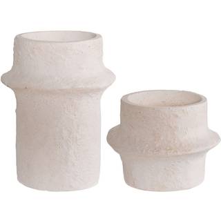 Lysestager, cement, hvid, sæt af 2