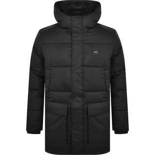 Calvin Klein Long Hooded Puffer Jacket Black