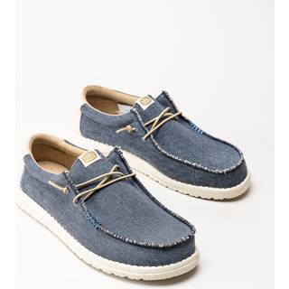 HeyDude Wally Coastline Jute Sneaker Herrer størrelse 43 farve blå/beige