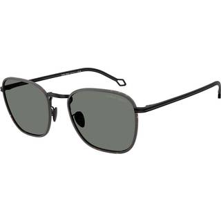 Giorgio Armani Mand AR6164J 300111 Solbriller Stål Sort Grå Firkantet Normal