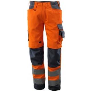 MASCOT SAFE SUPREME Kendal arbejdsbukser med knælommer, hi-vis orange/mørk marine - 82C58
