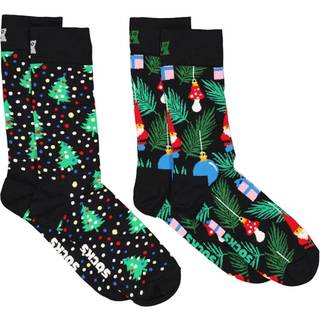 Cozy Christmas Socks Gift Set | Unique Holiday Tree Socks - Black, Green, Blue, Red, Yellow, White - 36-40