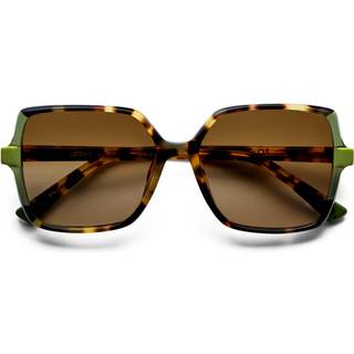 Etnia Barcelona Lesseps Polarized HVGR 55 Solbriller Kvinder Tortoiseshell - Dark Tortoise Green Laminate - 55mm