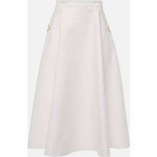 Valentino VGold cotton gabardine midi skirt - white - L