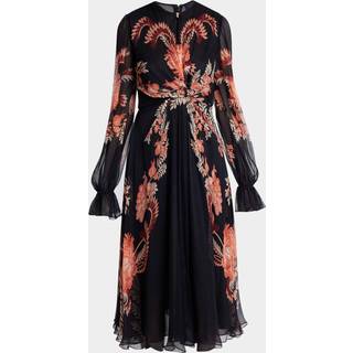 Etro Floral silk midi dress - black - XL