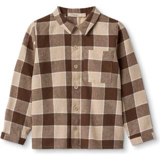 Fliink Cody Shirt Humus Check 6 Y  Brun  6 år  Unisex