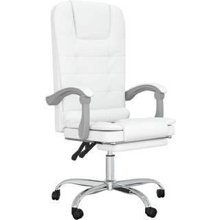 Kontorstol Med Massagefunktion Kunstlæder - Hvid