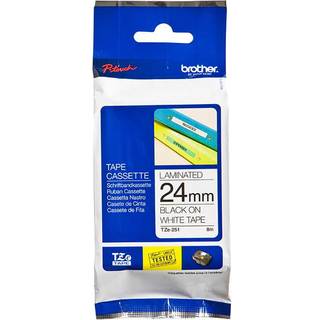 Brother TZE tape 24mm sort/hvid