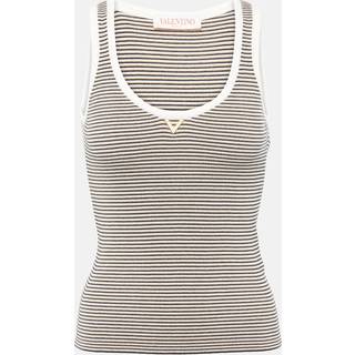 Valentino VGold striped cotton-blend tank top - blue - XL