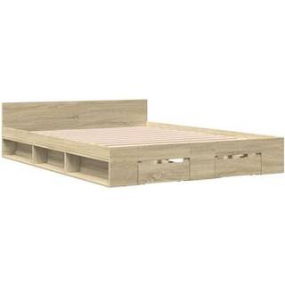 Sengeramme Med Skuffer Konstrueret Træ - Sonoma-eg / 120 x 200 cm