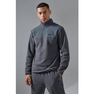 Mens Charcoal Man Active Fleece 1/4 Zip