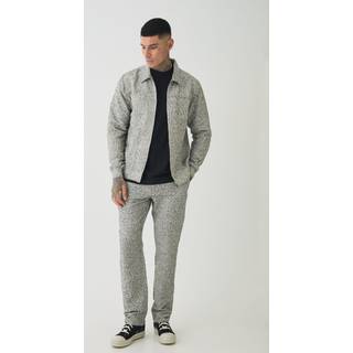 Mens Natural Tall Textured Harrington Jacket