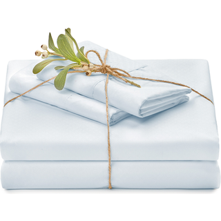 Chanasya premium bl?d pr?get st?vede bl? konge sengelinter s?t 4 -delt - percale mikrofiber - monteret ark fladt ark og pudebetr?k - dyb lomme ry