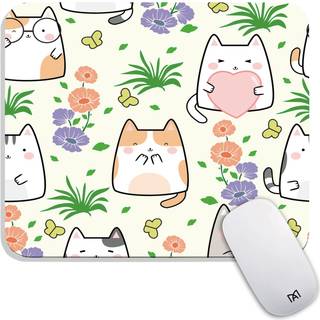 Armanza Square Mus Pad Cute Cat Personaliseret premium-tekstureret brugerdefineret musem?tdesign vaskbar mousepad lycra klud ikke-skridsgummi bas