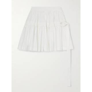 AlaÃ¯a Bow-detail ruffled miniskirt - white - XXXL