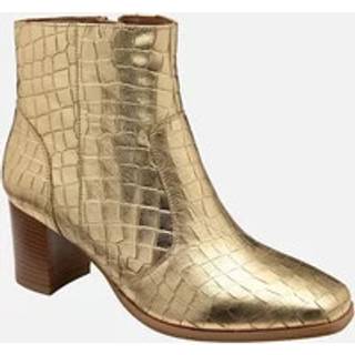 Ravel Ravel Gold Leather Heeled Ankle Boots