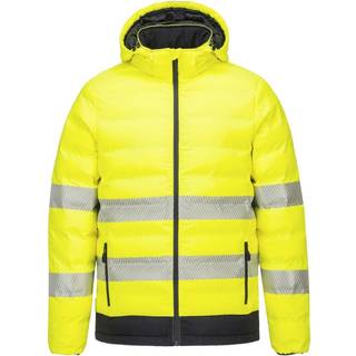 Hi-Vis Ultrasonic varmekanaljakke - Gul/Sort (Størrelse: XL)