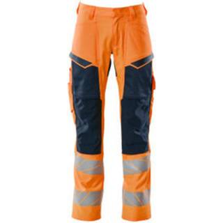 MASCOT ACCELERATE SAFE arbejdsbukser med knælommer, hi-vis orange/mørk marine - 82C68