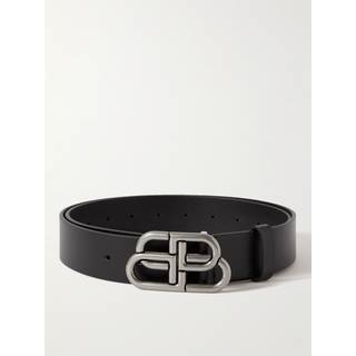 Balenciaga BB Large leather belt - black - 105CM
