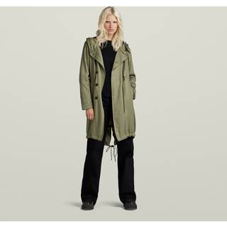 Fluid Fishtail Hooded Parka - Green - Women