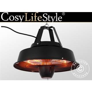 Terrassevarmer, varmelampe med karbon Irabu, 1500W, Sort