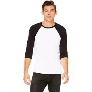 Canvas CV3200 Unisex 3/4 Sleeve Baseball T-Shirt White / Black XS