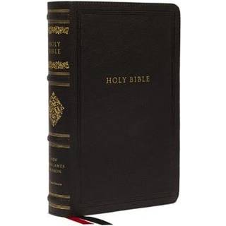 NKJV Large Print Reference Bible, Black Leathersoft, Red Letter, Comfort Print, Thumb Indexed (Sovereign Collection)