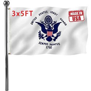 Jayus US Coast Guard Flag Military Flags 3x5 Outdoor Made in USA - Dobbeltsidet Heavy Duty United States Coast Guard Flag Banner med 2 grommets