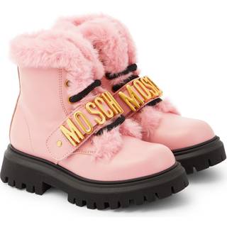 Moschino Kids Logo leather boots - pink - EU 25