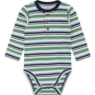 Hust&Claire Bjorn Stribet Babybody Spruce 56 cm  Blå  56 cm  mand