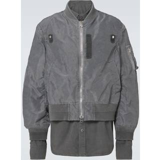 Sacai Ripstop-trimmed twill bomber jacket - black - S