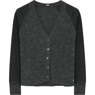 Gustav Magda v-neck knit with lace 55408 Cardigan - Black