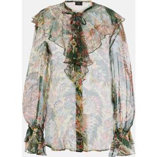 Etro Printed ruffled silk blouse - multicoloured - XL+