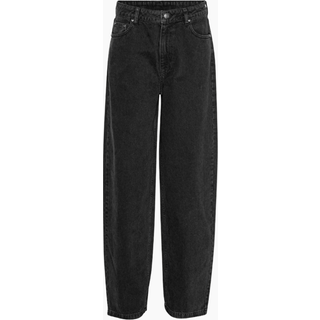 Wide Leg 5 Pocket Jeans Black Washed