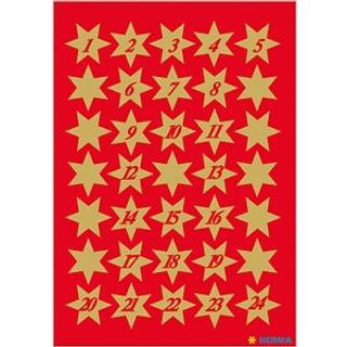 Herma Stickers selvklæbende klistermærker -  Julekalender stjerner 1-24