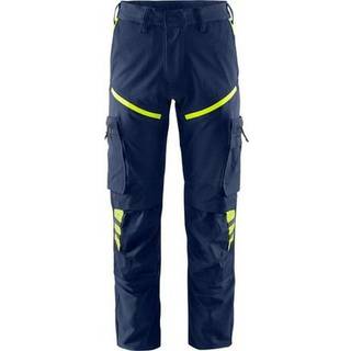 Fristads 133394 Stretch bukser 2653 LWS / Arbejdsbukser Marine/Hi-Vis gul C156