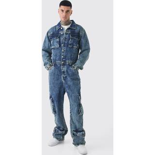 Mens Vintage Blue Tall Oversized Denim Boilersuit