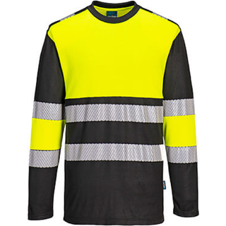 PW3 hi-vis kl. 1 T-shirt m- lange ærmer - Gul/Sort (Størrelse: 4XL)