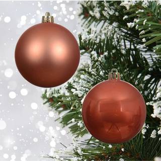 12 stk. krydrede græskarorange julekugler til juletræet, 6 cm