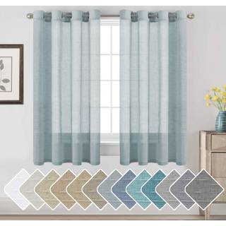 H.VERSAILTEX Naturlig linned semi-gennemsigtige gardiner Blde semi-gennemsigtige gardinpaneler til stue/nikkel tylle vinduesbehandlingsgardiner