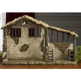 Tre konger gaver oplyste stabil creche flad bund til stabilitet boligindretning nativity scene sæt & figurer husly hos hvid due til 10 tommer ska