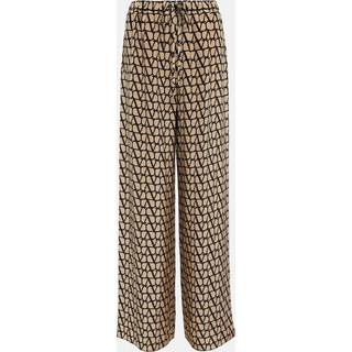 Valentino Toile Iconographe silk wide-leg pants - beige - M